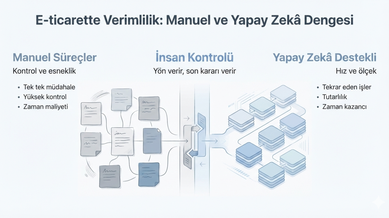 E-Ticarette Verimlilik: Manuel ve Yapay Zekâ Dengesi